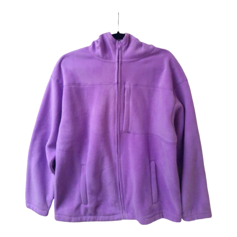 New - Jacket Full Zip Soft Long Sleeve Hooded Purple w/3 Zip Pockets Size Medium